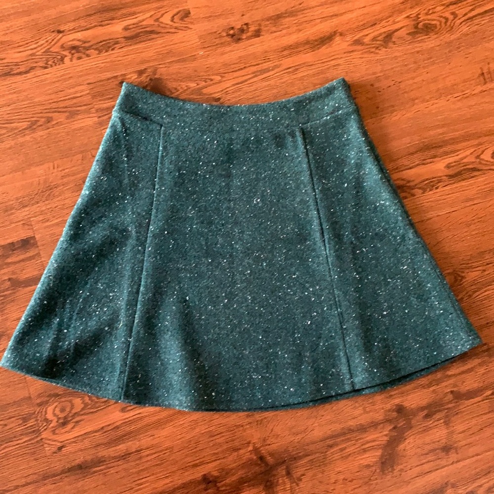 Loft green polyester skirt